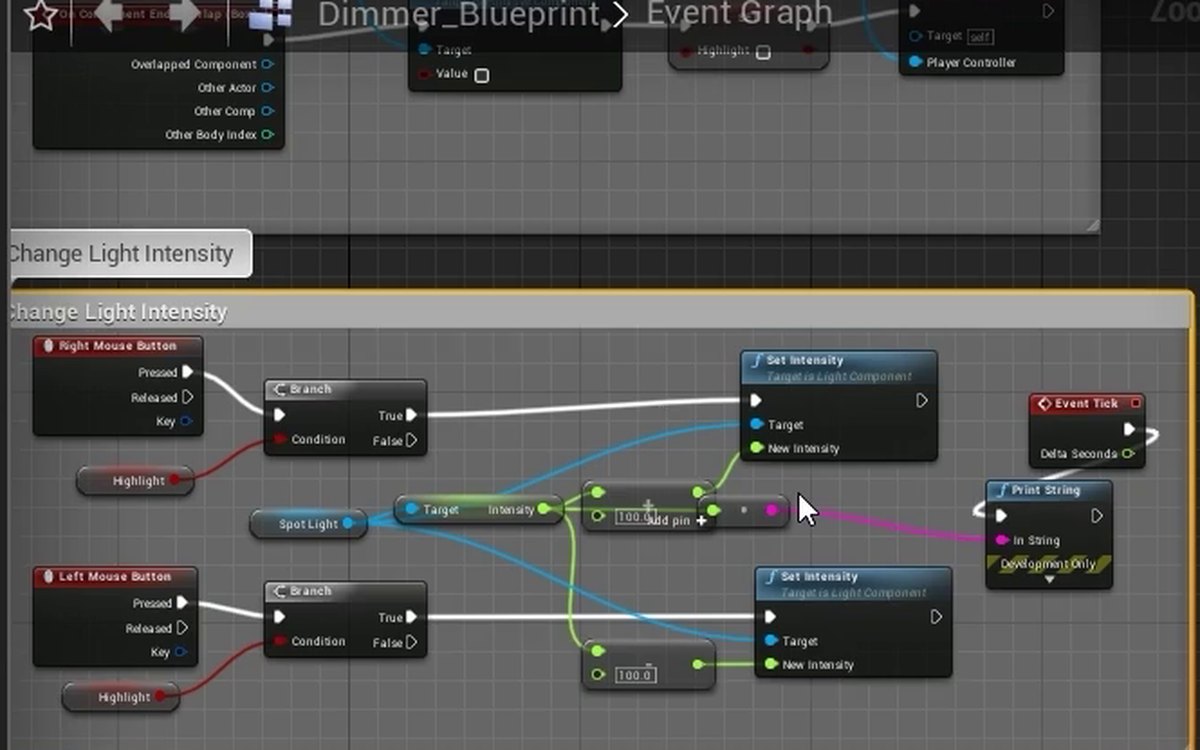 Turn lights on and dim them with the mouse, with a highlight on hover.